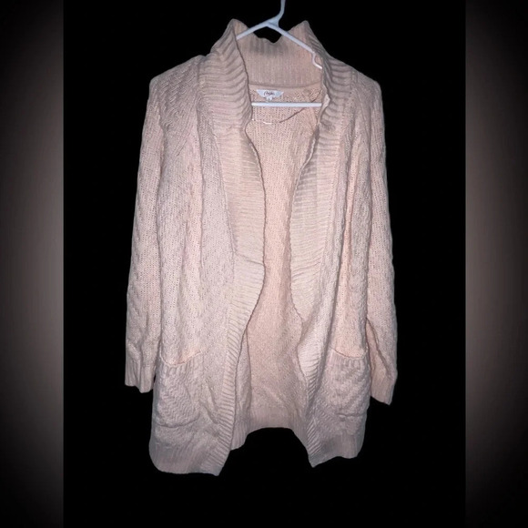 Candies Long Sleeve Open Front Knit Cardigan Blush Pink Women’s Size Small - Picture 1 of 5